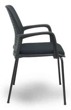 PIQUERAS Y CRESPO Silla Opti519 con brazos fijos y chasis negro