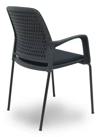PIQUERAS Y CRESPO Silla Opti519 con brazos fijos y chasis negro