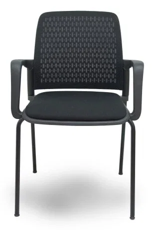 PIQUERAS Y CRESPO Silla Opti519 con brazos fijos y chasis negro