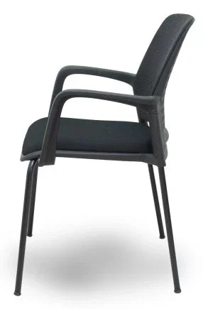 PIQUERAS Y CRESPO Silla Opti519 con brazos fijos y chasis negro