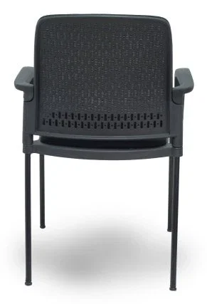 PIQUERAS Y CRESPO Silla Opti519 con brazos fijos y chasis negro