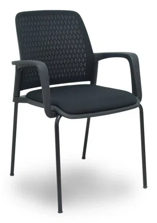 PIQUERAS Y CRESPO Silla Opti519 con brazos fijos y chasis negro