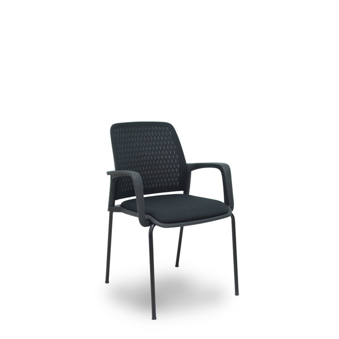 PIQUERAS Y CRESPO Silla Opti519 con brazos fijos y chasis negro