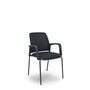FORÖL Silla Opti519 tapizada en PVC/Tela Negro con brazos fijos