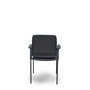 FORÖL Silla Opti519 tapizada en PVC/Tela Negro con brazos fijos