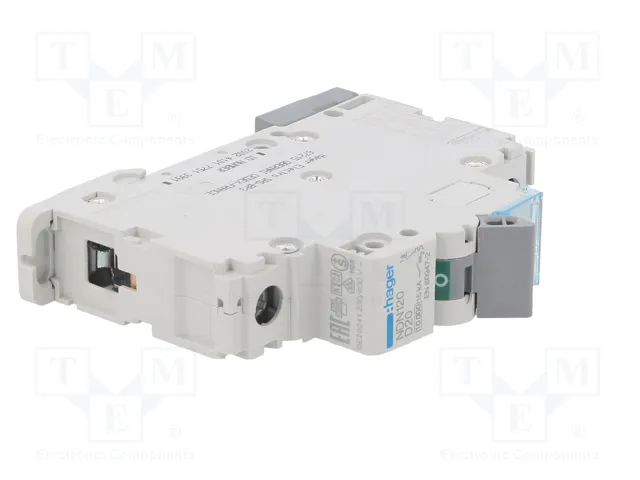 HAGER NDN120 Interruptor magnetotérmico 1 polo 20A 10kA HAGER NDN120 Interruptor magnetotérmico 1 polo 20A 10kA