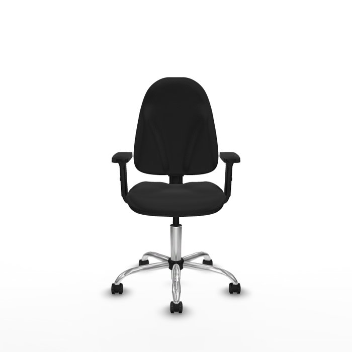 PIQUERAS Y CRESPO Silla de oficina Algarra en Similpiel Negro con Brazos 2D