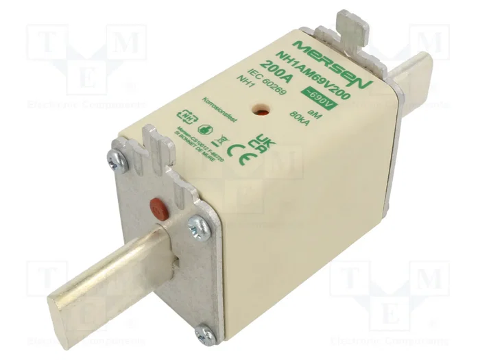 MERSEN Fusible NH1 de Cartucho Cerámico 200A 690VAC MERSEN Fusible NH1 de Cartucho Cerámico 200A 690VAC