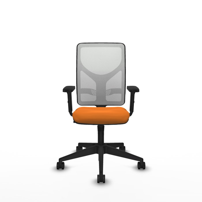 PIQUERAS Y CRESPO Silla de oficina Motilla con mecanismo Sincro, Naranja y Blanco