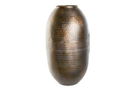 DKD Home Decor Jarrón de Aluminio Desgastado Dorado y Bronce Nadir