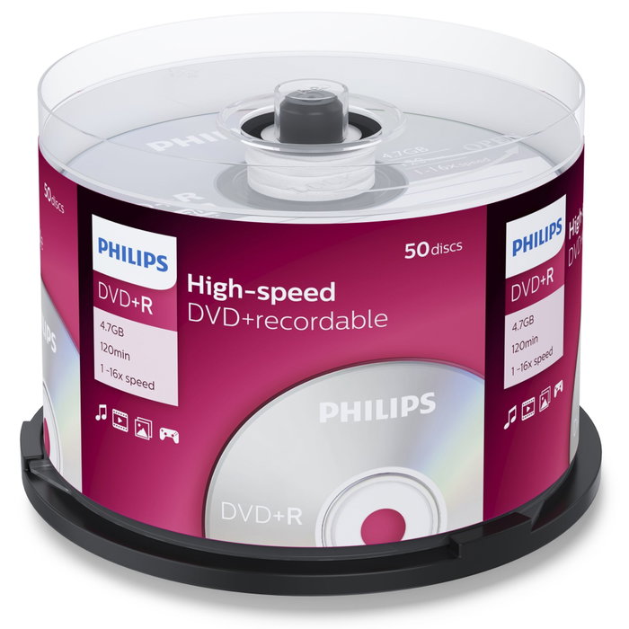 Philips DVD+R 4,7GB 16x SP Pack de 50 unidades Philips DVD+R 4,7GB 16x SP Pack de 50 unidades