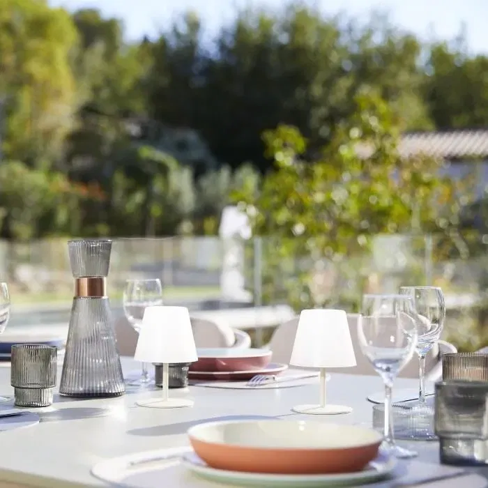 Lumisky LUM3666162006952 Juego 2 Lámparas de Mesa Inalámbricas Crema Aluminio 16 cm LED