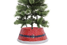 DKD Home Decor Base Árbol Mimbre Madera 70x70x28 Papá Noel Rojo