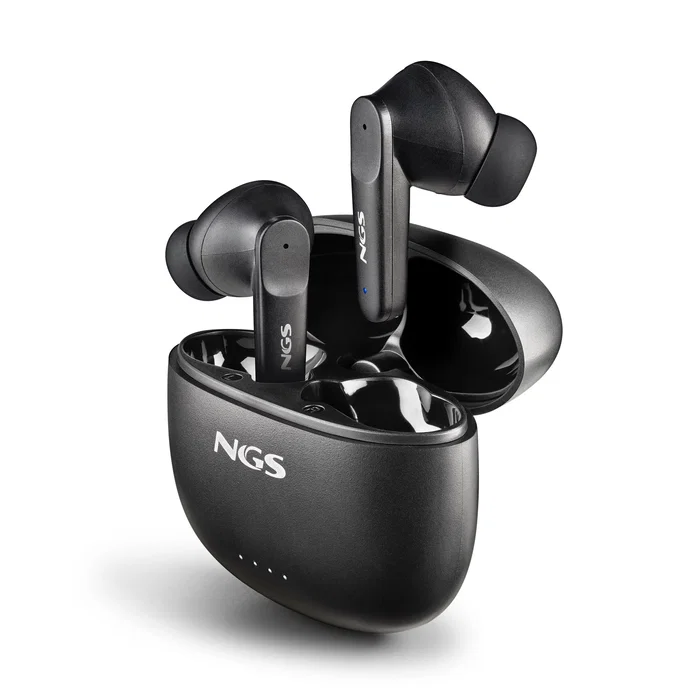 Ngs Artica Hush Auriculares Inalámbricos Bluetooth 5.3 con ANC, Autonomía 28h Total, Carga USB-C, Control Táctil, Negro