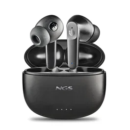 Ngs Artica Hush Auriculares Inalámbricos Bluetooth 5.3 con ANC, Autonomía 28h Total, Carga USB-C, Control Táctil, Negro