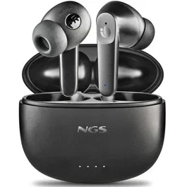 NGS Ártica Hush Auriculares Bluetooth con Estuche de Carga, Autonomía 4h, Negros