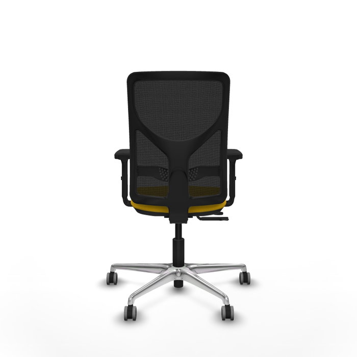 PIQUERAS Y CRESPO Silla de oficina Motilla con mecanismo Sincro/Traslack, Amarillo y Negro