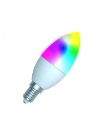 Muvit MIOBULB006 Bombilla Inteligente LED Wi-Fi RGB Compatible con Alexa y Google Home, Forma Vela E14 5W, 470 Lm, 25.000h, Color e Intensidad Regulable