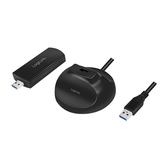 LogiLink Adaptador WLAN USB 1900Mbps 2T2R con base WL0247 Negro