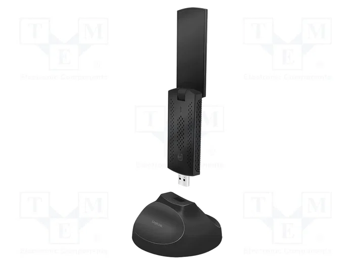 LogiLink WL0247 Adaptador de red USB Wi-Fi 5 Doble banda con base