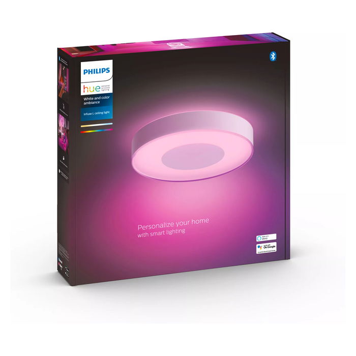 Philips Hue White & Color Ambiance Infuse Lámpara de Techo Inteligente Blanca 4500lm Bluetooth/Zigbee LED Metal Regulable
