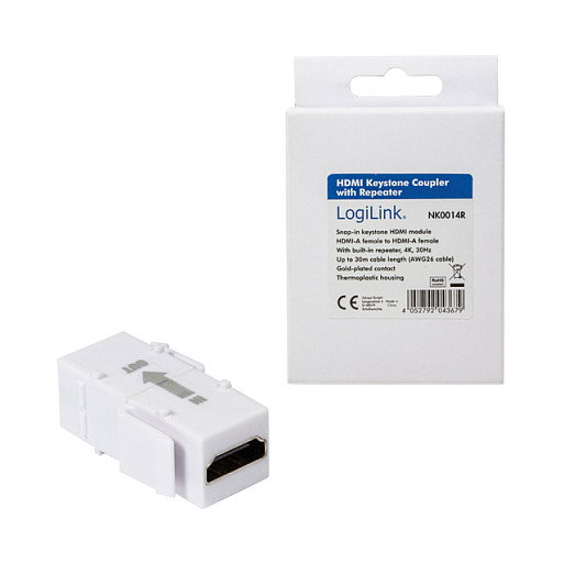 LogiLink NK0014R Acoplador Keystone HDMI Blanco 4K/30 Hz LogiLink NK0014R Acoplador Keystone HDMI Blanco 4K/30 Hz