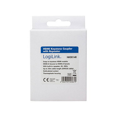 LogiLink NK0014R Acoplador Keystone HDMI Blanco 4K/30 Hz LogiLink NK0014R Acoplador Keystone HDMI Blanco 4K/30 Hz