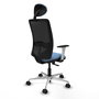 PIQUERAS Y CRESPO Silla de oficina Zulema con mecanismo Sincro, Azul cielo y Negro