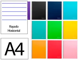 Liderpapel Jolly Cuaderno espiral A4 Multidisciplina, Tapa Forrada, 140 Hojas 75gr