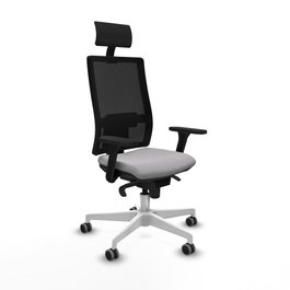 PIQUERAS Y CRESPO Silla de oficina Horna con mecanismo Sincro, Gris claro y Negro