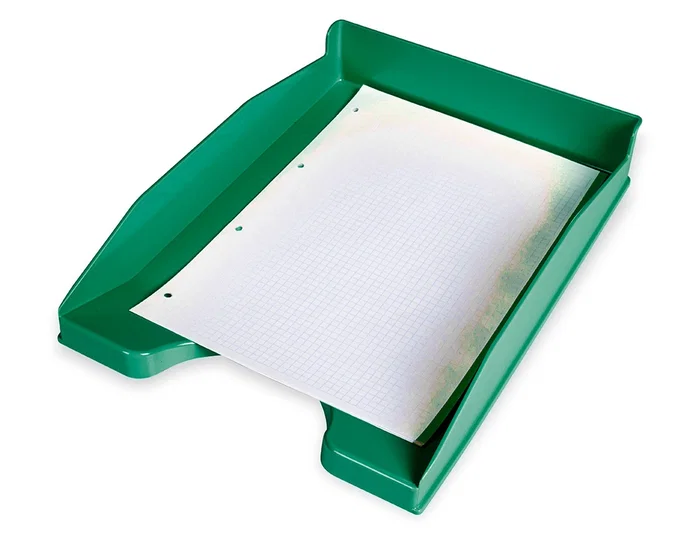 Q-connect Bandeja sobremesa plástico verde opaco 240x70x340 mm