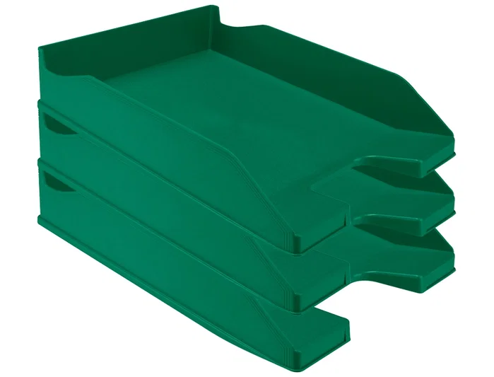 Q-connect Bandeja sobremesa plástico verde opaco 240x70x340 mm