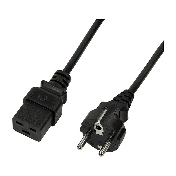 LOGILINK Cable de alimentación CEE 7/7 a IEC C19, 3 m, negro