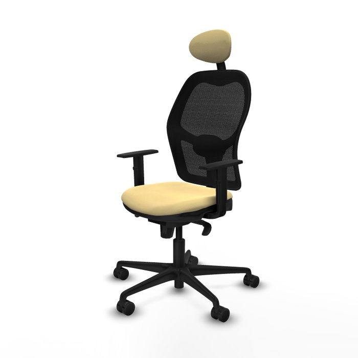 PIQUERAS Y CRESPO Silla de oficina Jorquera con mecanismo sincro, crema y negro PIQUERAS Y CRESPO Silla de oficina Jorquera con mecanismo sincro, crema y negro