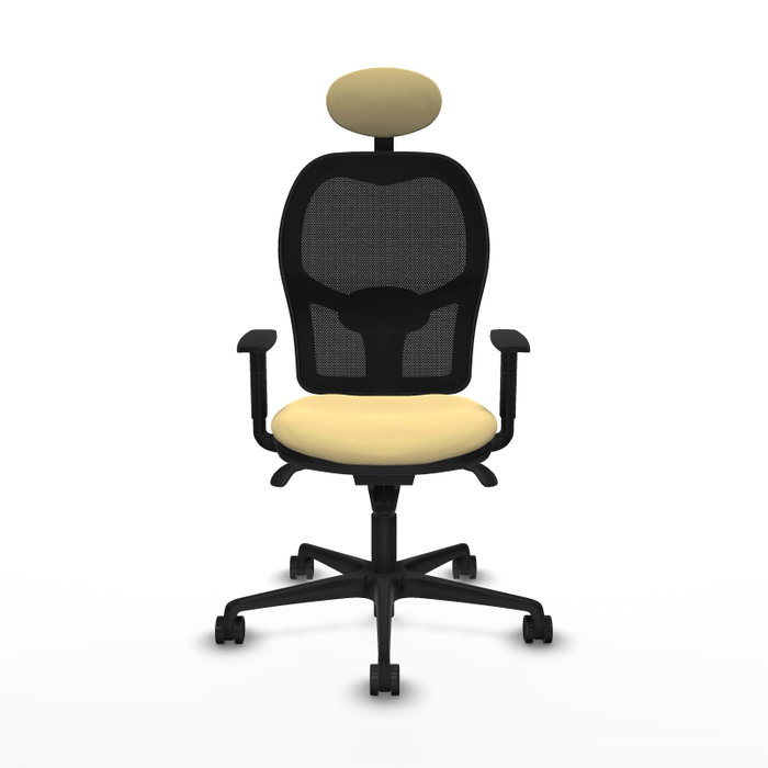 PIQUERAS Y CRESPO Silla de oficina Jorquera con mecanismo sincro, crema y negro PIQUERAS Y CRESPO Silla de oficina Jorquera con mecanismo sincro, crema y negro