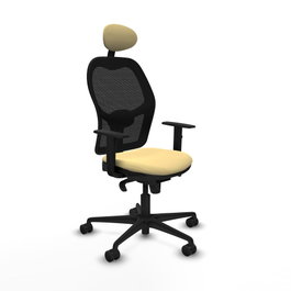 PIQUERAS Y CRESPO Silla de oficina Jorquera con mecanismo sincro, crema y negro