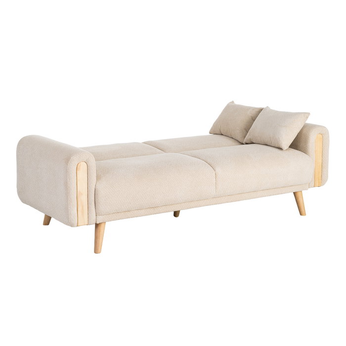 Sofá-Cama Crema Tejido Salón 218 X 82 X 90 cm