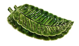DKD Home Decor Set de 2 Centros de Mesa de Mango con Diseño de Hoja Verde