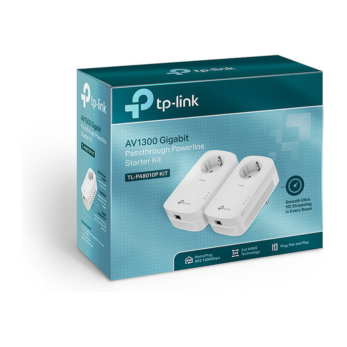 TP-Link Powerline TL-PA8010P KIT Adaptador de Red 1300 Mbit/s Gigabit Ethernet HomePlug AV2