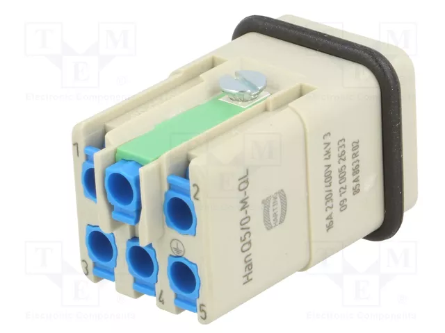 HARTING Han Q5/0-M-QL 2,5mm² conector macho HDC 5+PE HARTING Han Q5/0-M-QL 2,5mm² conector macho HDC 5+PE