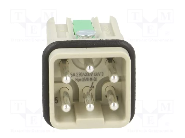 HARTING Han Q5/0-M-QL 2,5mm² conector macho HDC 5+PE HARTING Han Q5/0-M-QL 2,5mm² conector macho HDC 5+PE