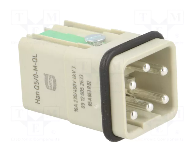 HARTING Han Q5/0-M-QL 2,5mm² conector macho HDC 5+PE HARTING Han Q5/0-M-QL 2,5mm² conector macho HDC 5+PE