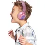 Lexibook Auriculares Plegables Bluetooth y Cable LEX3380743119267, con Iluminación y Diseño 3D de Diamantes Rosas, Limitador de Volumen