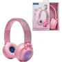Lexibook Auriculares Plegables Bluetooth y Cable LEX3380743119267, con Iluminación y Diseño 3D de Diamantes Rosas, Limitador de Volumen