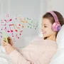 Lexibook Auriculares Plegables Bluetooth y Cable LEX3380743119267, con Iluminación y Diseño 3D de Diamantes Rosas, Limitador de Volumen