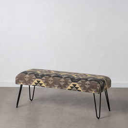Banqueta Negro-Taupe Tejido-Metal 120 X 41,50 X 48 cm
