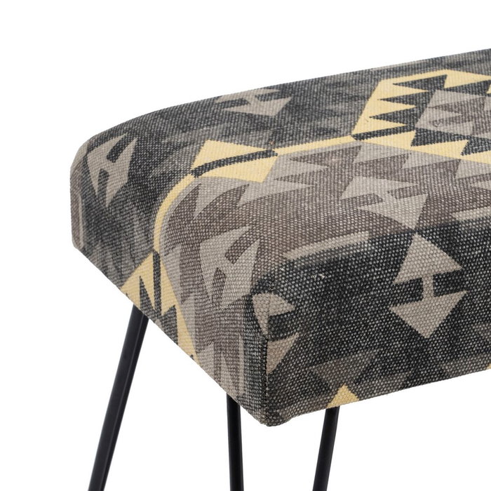 Ixia Banqueta Negro-Taupe Tejido-Metal