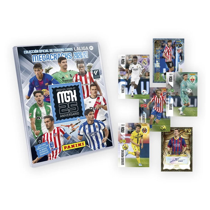 Panini España S.A. Megapack Megacracks 2026-2027 (Archivador + 4 Sobres + 3 Cartas Edición Limitada)