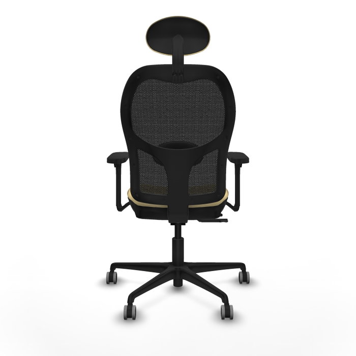 PIQUERAS Y CRESPO Silla de oficina Jorquera con mecanismo Sincro/Traslack, color Crema y Negro