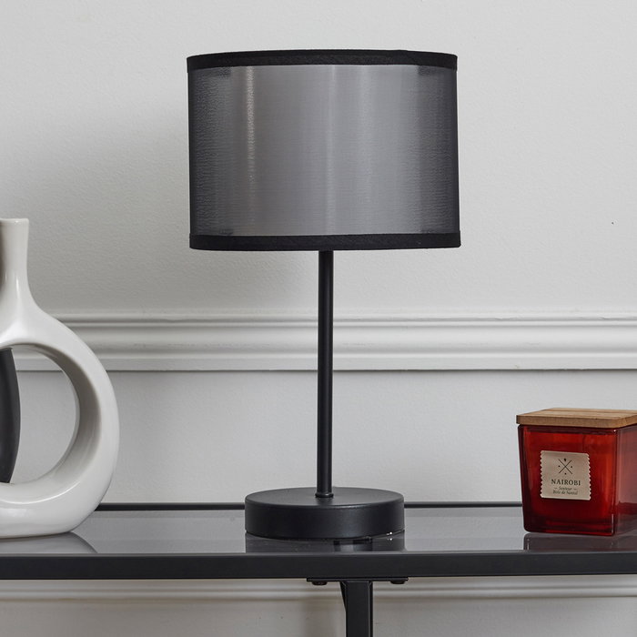 Home Deco Factory Lámpara Mesa Doble Pantalla Colección Lounge Metal Home Deco Factory Lámpara Mesa Doble Pantalla Colección Lounge Metal